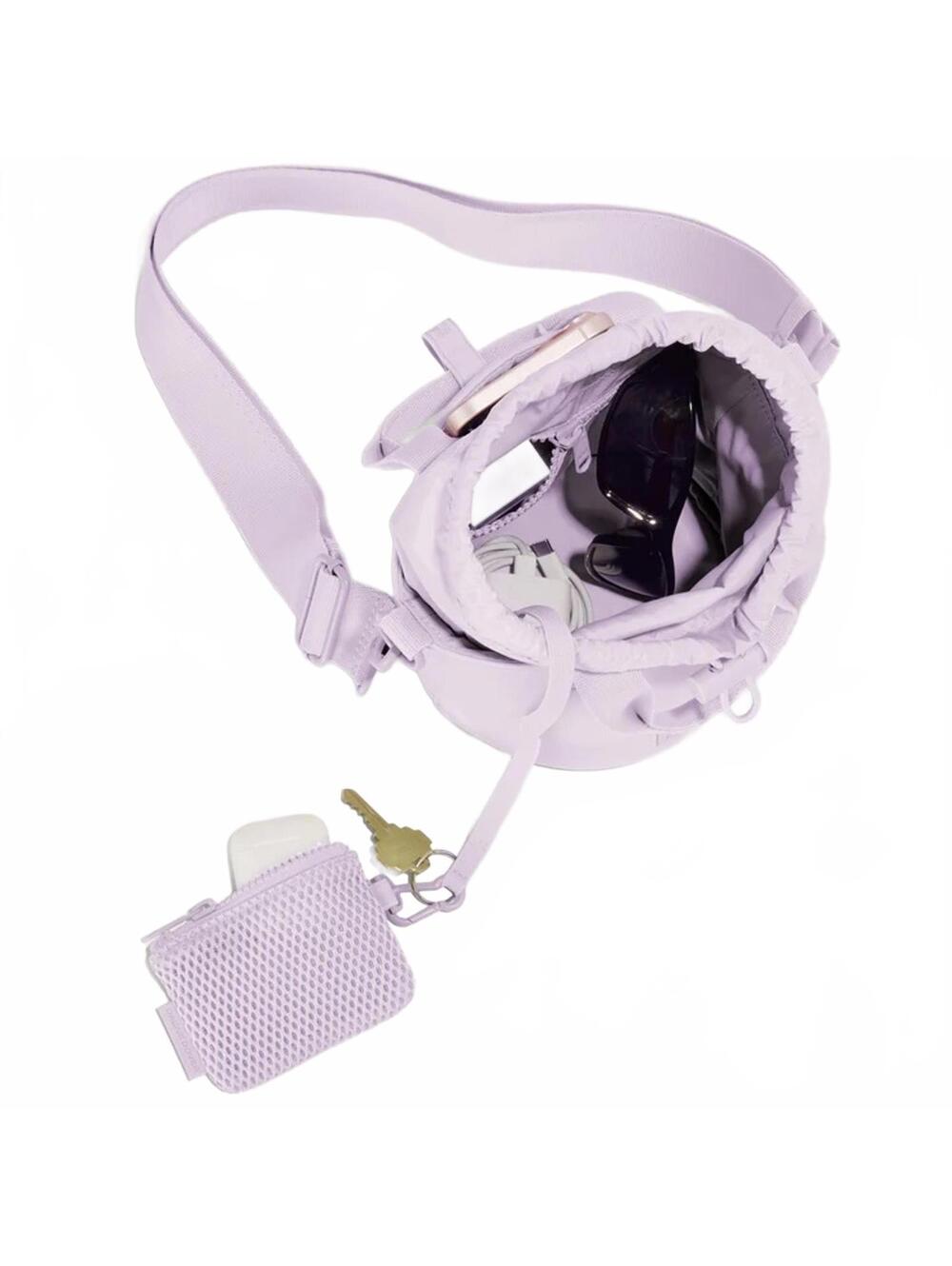 Dagne Dover Neoprene Nico Bucket Bag Limited Edition Washed Lilac Purple NWT - Picture 3 of 6